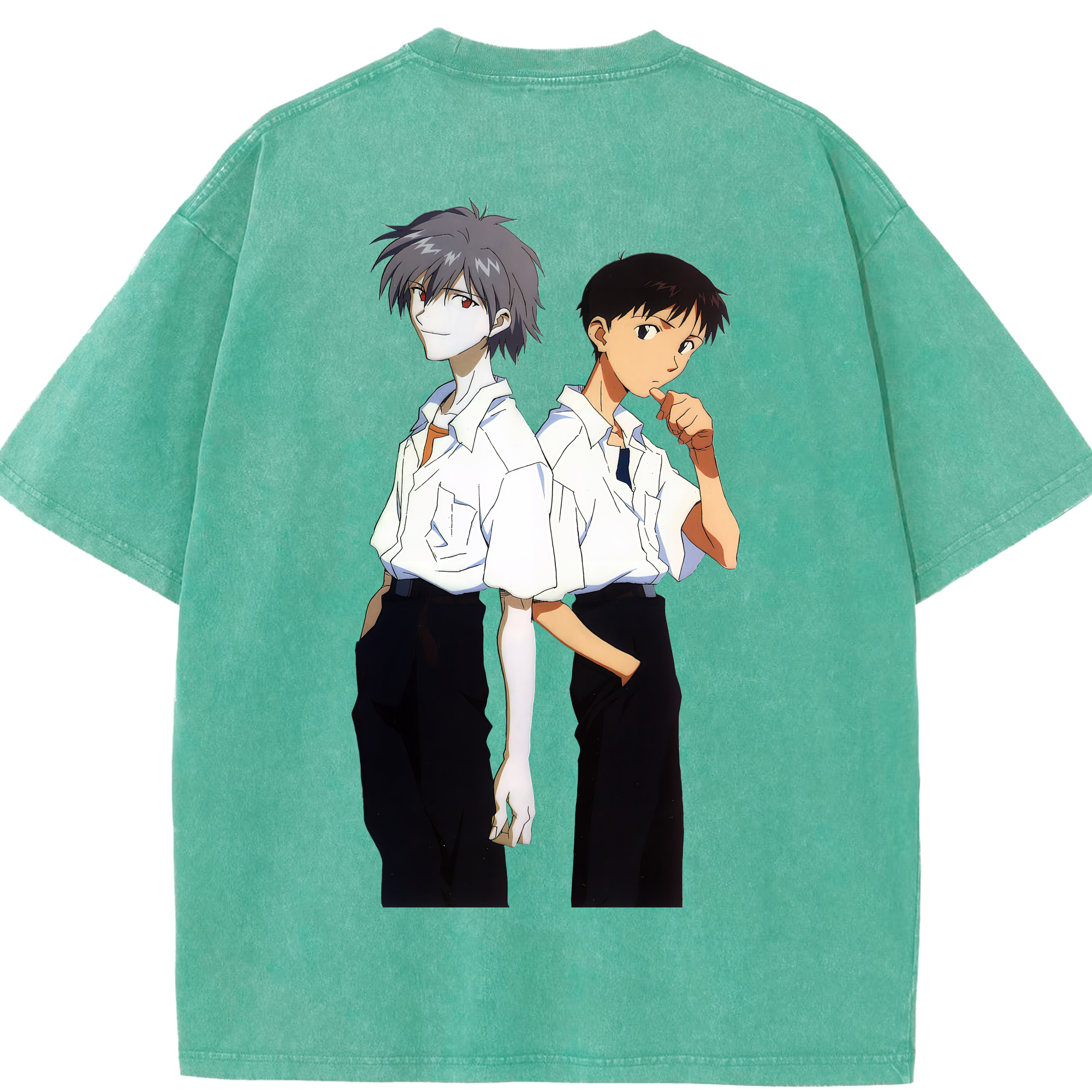 （画像用） EVA 新世紀エヴァンゲリオン 綿100% ヴィンテージ風 半袖Tシャツ（背面プリント）